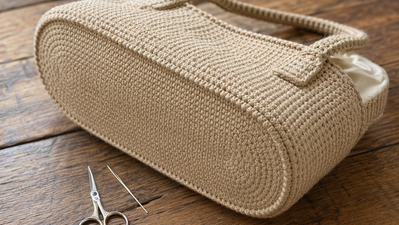 Detalhe da base firme e dos pontos que sustentam a bolsa.
