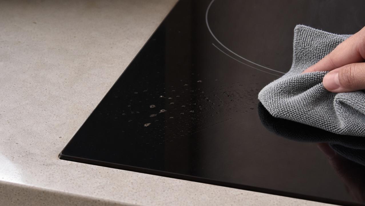 Superfície lisa do cooktop facilita a limpeza no uso diário